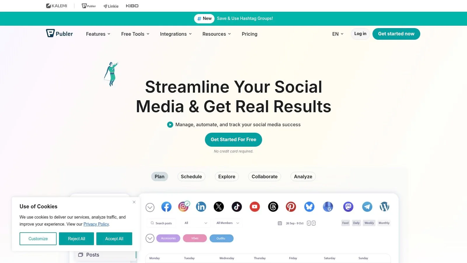 Publer social management dashboard for multi-platform scheduling and content workflows