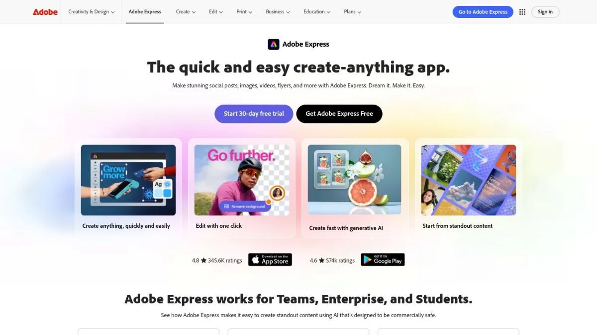 Adobe Express Content Scheduler calendar